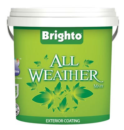 Brighto All Weather Matt Exterior Emulsion – UV Resistant, Anti Fungal, Long Life Matt Finish for Exterior Walls